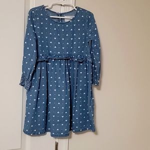 Denim dress with hearts